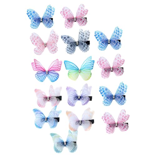 MAGICLULU 15St Tüll Schmetterling Haarspange butterfly hair clips butterfly haarklammer Temperament Haarspange Haarspangen für Haarnadel Feenschmuck für Frauen Schmetterlingsclips für Haare von MAGICLULU