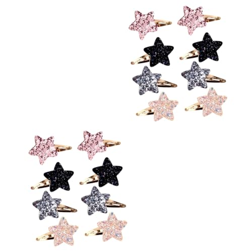 MAGICLULU 16 Stk Haarnadel Für Kinder Haar Klammern Haarnadeln Schnappclips Für Haare Stern Schneidet Haare Haarspangen Für Damenhaarschmuck Haarspangen Schnappen Mädchen Knopf von MAGICLULU