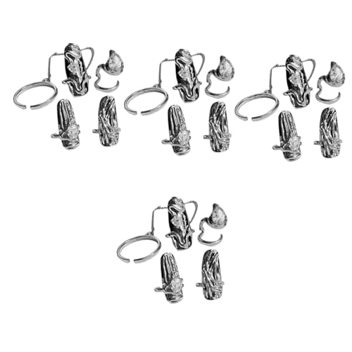 MAGICLULU 16 Stk Nagelring Fingernagel Klaue Gothic-Ring Kreuznagelanhänger für Acrylnägel Ringe Strass Nagelschmuck Fingerspitzenring Strasssteine schmücken Rüstung Damen Legierung von MAGICLULU