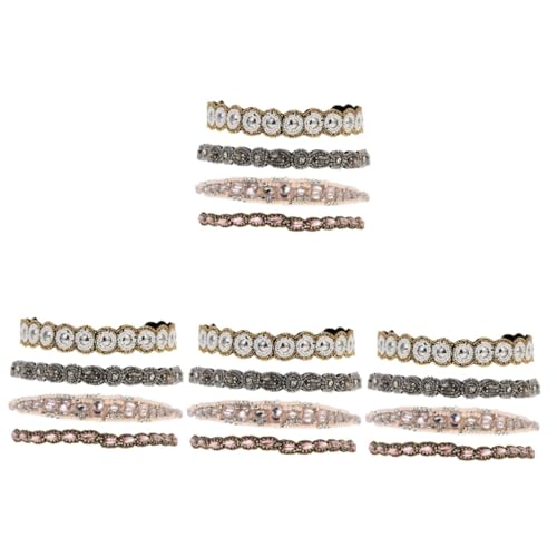 MAGICLULU 16 Stk Perlen Strass Stirnband Haarschmuck für Mädchen Sport-Stirnbänder hochzeitshaar schmuck wedding hair accessories Haarband Haargummis Stirnbänder für Mädchen Perlenstirnband von MAGICLULU