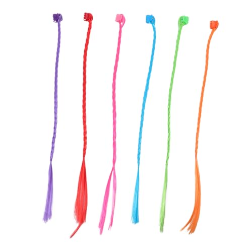 MAGICLULU 18 Stk Geflochtenes Nylon-stirnband Haarverlängerungsclips Haarspangen Für Zöpfe Bunte Haarverlängerungen Verlängerung Haarspangen Kinder-tiara Partybedarf Mädchen Perücke von MAGICLULU