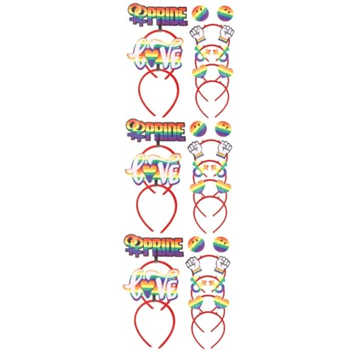 MAGICLULU 18 Stk Pride Month Stirnband Farbige Bandanas Stirnbänder Für Herren Blumenmädchen-stirnband Festival-haarband Mädchen Party Kopfbedeckung Krabben-kit Herzförmig Britt Stoff Damen von MAGICLULU