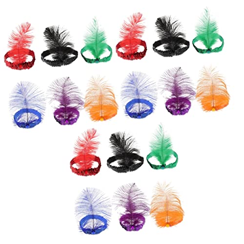 MAGICLULU 18 Stk karneval kopfschmuck fasching haarschmuck faschings haarschmuck Vintage-Kleider für Damen Kostüm-Haar-Accessoire deko Haargummis elegante Haarreifen Feder Haarband Anmut von MAGICLULU