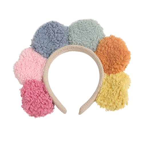MAGICLULU Bezauberndes Damen-stirnband Zum Waschen Des Gesichts Haarband mit Sonnenblumenmuster Aus Plüsch Make-up-zubehör Elastische Lammwolle Hautfreundlich Fusselt Nicht. von MAGICLULU