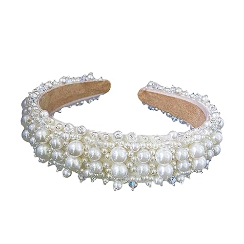 MAGICLULU 1Stk Haarschmuck für die Braut hochzeitshaar schmuck wedding hair accessories Hochzeits Haarreif Brauthaarnadel brauthaatschmuck Kleid Kopfbedeckung Zubehör Stirnband Textil Weiß von MAGICLULU