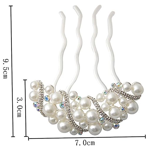 MAGICLULU 1Stk Hochzeit Haarnadel Perlen-Haarspange Haarschmuck aus Strass hair accessories for hochzeitshaar schmuck Haarspangen Haarklammer brautblumen haarnadeln U-förmige Haarnadel von MAGICLULU