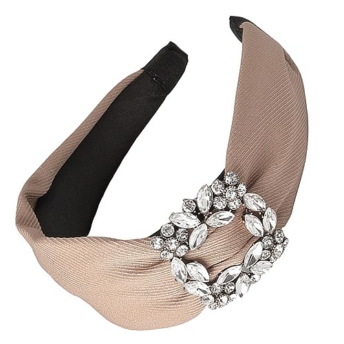 MAGICLULU Breites Stirnband 1Stk Haarreifen aus Strass Haarschmuck aus Strass Lotus Teelichthalter Stoff breiter Haarreif Frauen Haarreifen Breitseite Stirnband Kopfbedeckung Fräulein von MAGICLULU