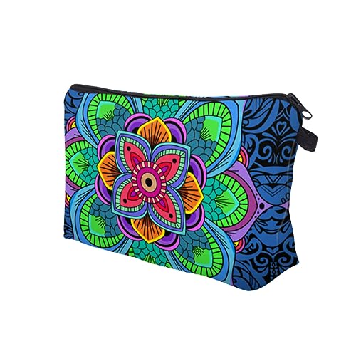 MAGICLULU Gesteppte Blumendruck Make-up-Tasche Kosmetiktasche für Frauen Mädchen Große Kapazität Reisetasche Reißverschluss von MAGICLULU