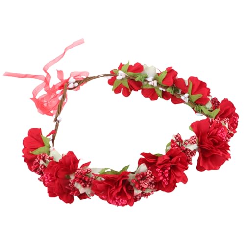 MAGICLULU 1Stk Kranz Tiara haarschmuck Blumengirlande Haarbänder für Mädchen hochzeitskranz stirnband Blumen Braut Kopfschmuck Hochzeitskopfschmuck die Blumen Kopfbedeckung von MAGICLULU