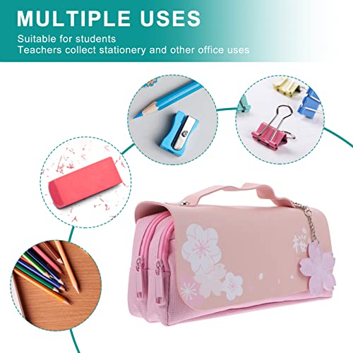 MAGICLULU 1stk Mäppchen Make-up-bleistiftbeutel Stiftaufbewahrungs-Organizer Schreibwarenbeutel Für Studenten Reißverschlüsse Stifttasche Stift-Organizer-Halter Pu Mädchen Oxford Mode von MAGICLULU