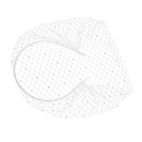 MAGICLULU 1Stk Mesh-Stirnband brautkleid hochzeitshaar schmuck Spitzenstirnband Gesichts-Stirnband Galakleider für formelle Damen Haarband Netz-Kopfschmuck weibliches Stirnband Foto Schleier von MAGICLULU