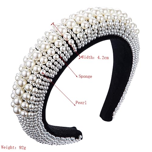 MAGICLULU 1Stk Mode-Stirnband haar zubehör haarschmuck kopfschmuck Stirnband für Mädchen Haarperlen Strass weißes Stirnband Haargummi frauen haare Perlen-Haarreifen wild Kopfbedeckung Braut von MAGICLULU