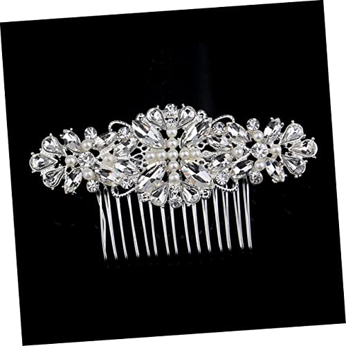 MAGICLULU 1Stk Perlenhaarkamm haar spangen haarclips dumelt haarspange hair prong Haarkamm mit Strass Hochzeitskamm Strass-Haarkamm für Frauen Braut Haarkamm Kopfbedeckung Fräulein von MAGICLULU