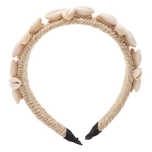 MAGICLULU 1Stk Schalen seil Stirnband haarschmuck Haargummis mit Perlen Turbinen für Damen Haarband Muschel Haarreifen Kopfschmuck für Mädchen Sommer Kopfbedeckung Schnur Hülse Fräulein von MAGICLULU