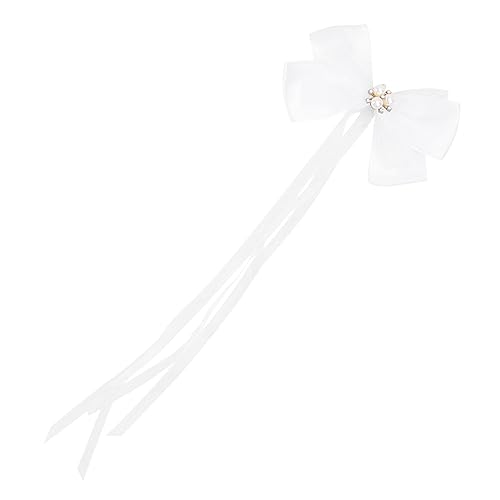 MAGICLULU 1Stk Spitzen-Streamer-Kopfschmuck kinder haarschmuck hair accessories for Haarspange für Frauen Hochzeit Haarspangen hochzeitsdeko Schleife Braut Haarnadel Fee Haarspange von MAGICLULU