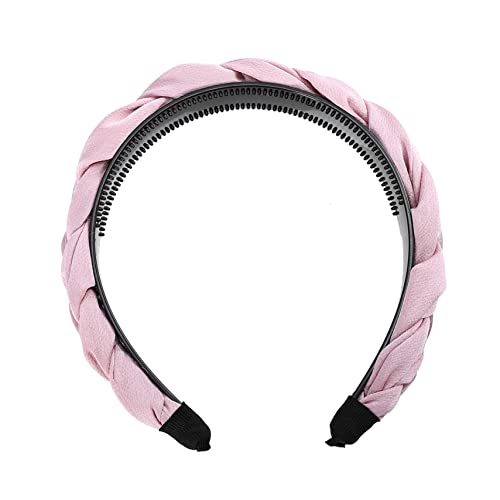 MAGICLULU 1stk Geflochtenes Twist-stirnband Stirnbänder Für Damenhaar Geknotete Stirnbänder Haarschmuck Für Koreanische Haarspangen Haargummis Für Knotenkopf Stoff (polyester) Tuch Mode Rosa von MAGICLULU