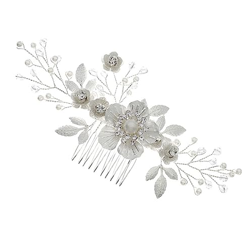 MAGICLULU 1stk Kamm Blumen-haarschmuck Haarschmuck Für Die Hochzeit Perlenclips Für Haare Vintage-haarschmuck Haarschmuck Für Den Abschlussball Tiara Hochzeitskleid Bankett Zubehör von MAGICLULU