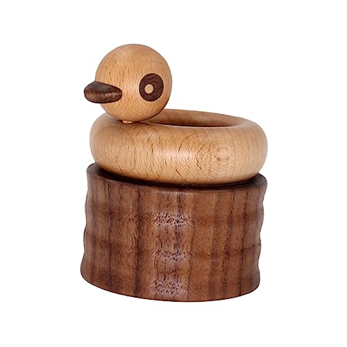 MAGICLULU 1stk Stifthalter Behälter Für Kosmetikpinsel Enten-Statue-skulptur Schminkpinsel Aus Holz Stiftspender Utensilien- -aufbewahrung Student Karikatur Nussbaum Und Buche Tier von MAGICLULU