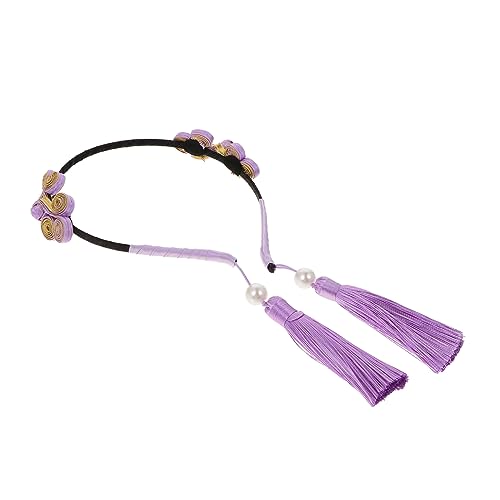 MAGICLULU 1stk Stirnband Im Ethno-stil Stirnbänder Boho-haargummis Haarschmuck Für Blumenmädchen Stirnbänder Für Kleine Mädchen -blumen-stirnbänder Hanfu Violett Kind China Stoff von MAGICLULU