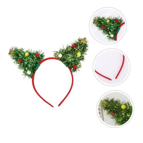 MAGICLULU 1stk Weihnachtsbaum-stirnband Weihnachtsgeschenke Kopf Boppers Stirnbänder Für Mädchen Frau Cosplay Haarband Weihnachtsmann-stirnband Strumpfwaren Tiara Modellieren Schmücken Stoff von MAGICLULU