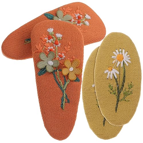 MAGICLULU 2 Paar Haarnadel haarschmuck Haarspangen haarklauenclip süße Tanzzubehör für Mädchen Haarklammer Kinderaccessoires für Mädchen Haarspange aus Stoff die Blumen Knopf von MAGICLULU