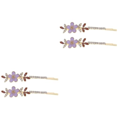 MAGICLULU 2 Paar Strass-Blumen-Haarspange hair accessories for girls flower hair clip Metall Styling-Haarspangen Haarklammer haarschmuck Haarspangen mit Strass Haarklemme Geometrie Haarnadel von MAGICLULU