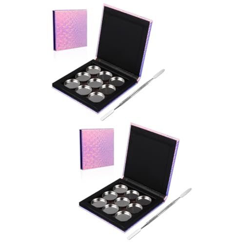 MAGICLULU 2 Sätze Leeres Make-up-tablett Magnetische Palette Magnetische Kosmetikpalette Metallbehälter Lidschatten Mini Reisen Hochwertiges Papier Klimaanlage Make-up-tools von MAGICLULU