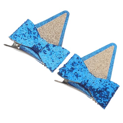 MAGICLULU 2 Sets Glitzer-haarspangen Mit Schleife Kätzchen-halloween-kostüm Schleifen-haarspangen Für Babys Mädchen Haarspangen-set von MAGICLULU