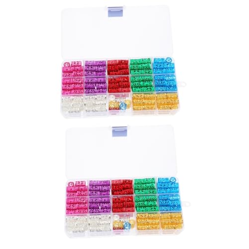MAGICLULU 2 Sets Haarschmuck-ringe-set Zopf-legierungsringe Für Dreadlocks Zubehör Dekorative Haarschlauchperlen Zubehör Für Frauen Und Männer 170 Stück * 2 von MAGICLULU