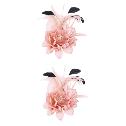 MAGICLULU 2 Stk dame haarband rosaenne zulunft pink Braut Stirnband Braut Kopfschmuck Haar Klammern Haarspangen Blumen Haarnadeln Mädchen Stirnband Hochzeit Stift Blumenbrosche Korsage Damen von MAGICLULU