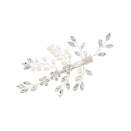 MAGICLULU 2 Stk Haarnadel perlweiße Haarspange Hochzeit Haarspange Haarspangen Haarklammer Tiara Braut Haarspange frauen kopfschmuck Kristall Haarschmuck Reisefotografie Kopfbedeckung Damen von MAGICLULU