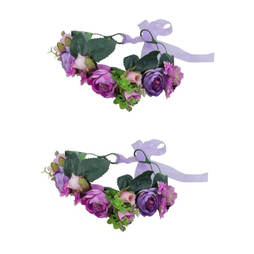 MAGICLULU 2 Stk Hochzeitskranz Braut Blumenstirnband Scheren-Crossbody hochzeitshaar schmuck wedding hair accessories Blumengirlande Hochzeits-Haargirlande hochzeit kopfschmuck die Blumen von MAGICLULU