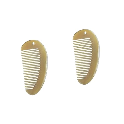 MAGICLULU 2 Stk Kamm Frauen Haarkämme Haarmassagegerät Haarflaum für lockiges Haar Naturhaarbürste Anti-static comb Piercing comb Mini-Haarglätter perforierende Kämme Locken Yak-Horn Fluffer von MAGICLULU