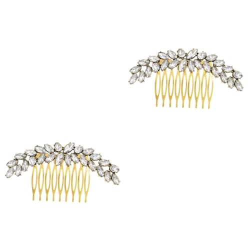 MAGICLULU 2 Stk Kamm hochzeitshaar schmuck wedding hair accessories goldene Tiara Haarspangen für Frauen Haarnadel hochzeitsdeko hochzeit kopfschmuck Haarschmuck für Frauen Diamant von MAGICLULU