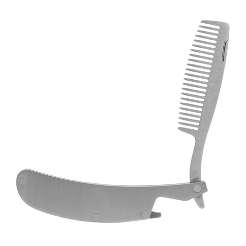 MAGICLULU 2 Stk Klappkamm Haarfaltkamm aus Edelstahl zusammenklappbarer Schnurrbartkamm durchblutung fördern hair styling Kämme für Männer Bartkamm für Herren Schnurrbartbürste Haarkamm Mini von MAGICLULU