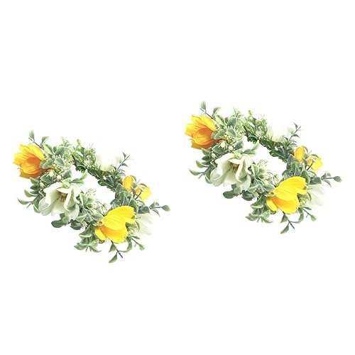 MAGICLULU 2 Stk florales Stirnband Braut Kopfbedeckungen für die Braut hochzeit haarschmuck hochzeitshaar schmuck Blumengirlande Haargummis Festival-Haarband Haarkranz die Blumen von MAGICLULU