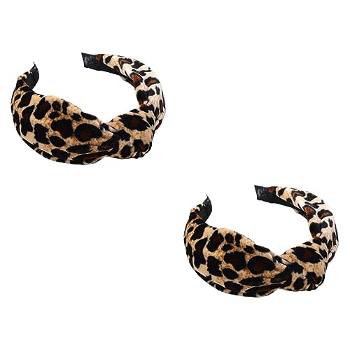 MAGICLULU 2 Stk Haarreifen haarband hair-band hair band haar gummi hairband hair ties haar band haar tapes haarbänder leoparden haarreif frauen stirnband kreuzen Haarschmuck Fräulein von MAGICLULU