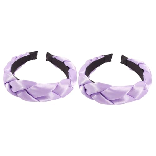 MAGICLULU 2 Stk frauen stirnband Haarschmuck für Damen Zöpfe Frau Stirnband haarband hair-band Haargummis Modischer Kopfschmuck Frauenhaare Breitseite Kopfbedeckung Südkorea Urlaub Violett von MAGICLULU