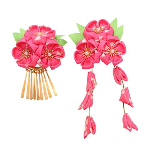 MAGICLULU 2 Stk Modische Kopfbedeckungen Die Blumen Haarschmuck Für Damen Geld Verstecken Business-anzug Für Damen Haarschmuck Für Mädchen Frauenhaare Fräulein Kimono Entenschnabel-clip Rosa von MAGICLULU