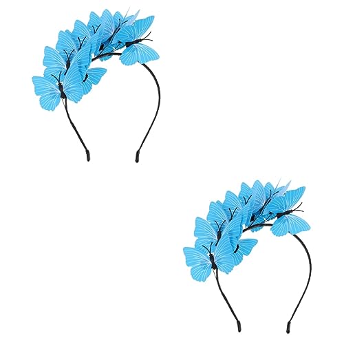 MAGICLULU 2 Stk Simuliertes Schmetterlings-Stirnband personalisierte deko hair accessories for Fee dekoratives Haarband für Mädchen damen kostüm haarreifen damen kreatives Stirnband von MAGICLULU