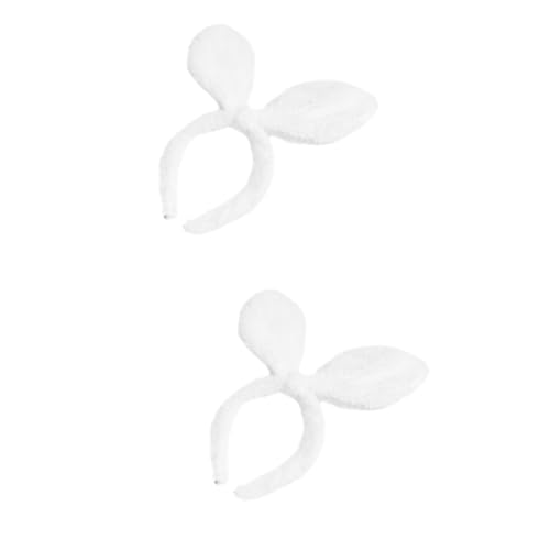 MAGICLULU 2 Stk Stirnband für Kinder Stirnband für Mädchen Gastgeschenke für Ostern Stoffhase baby stirnbänder Haargummi Haarschmuck Kopfschmuck Cosplay Partybedarf Tier Kopfbedeckung Weiß von MAGICLULU