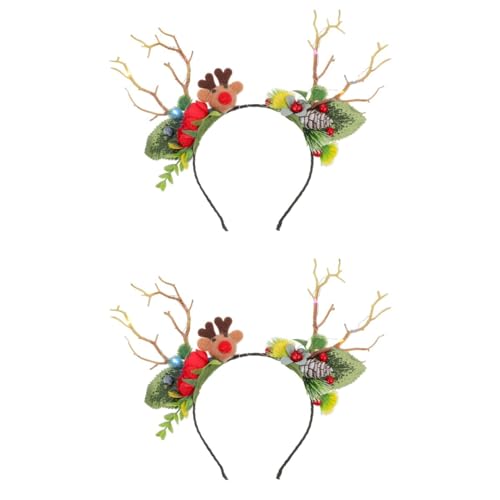 MAGICLULU 2 Stk Weihnachtsstirnband weihnachts haarschmuck weihnachtshaarschmuck Haarspange aus Rentiergeweih Weihnachtsdekoration Haarband Haargummi kreatives Stirnband Fee von MAGICLULU