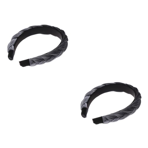 MAGICLULU 2 Stk Haar Wildleder stutzenhalter kopfschmuck greyb l m gray Haarschmuck für Damen Haaraufsätze für Frauen haarreifen damen Fusselband modisches Haarband Weben Stirnband flechten von MAGICLULU