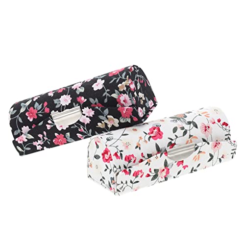 MAGICLULU 2 Stück Aufbewahrungsbox Lipgloss Etui Mit Spiegel Damen Lippenstift Etui Lippenbalsam Halter Blumenmuster Etui Retro Blumen Lippenstift Etui Lippenstift Abdeckung von MAGICLULU