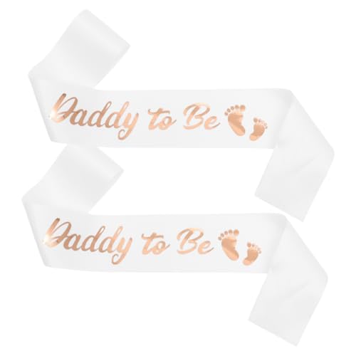 MAGICLULU 2 Stück Daddy To Be Sash Hochwertige Shower Deko mit Elegantem Design Partydekoration für Werdende Väter für Babyparty Feierlichkeiten mit Roségoldenem Aufdruck von MAGICLULU