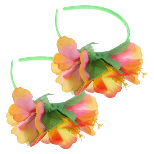 MAGICLULU 2 Stück Hawaiian Flower Headbands Sommerliche Haaraccessoires für Strandpartys und Luau Feiern aus Weichem Seidenstoff und Flexiblem Langlebig und Farbenfroh von MAGICLULU