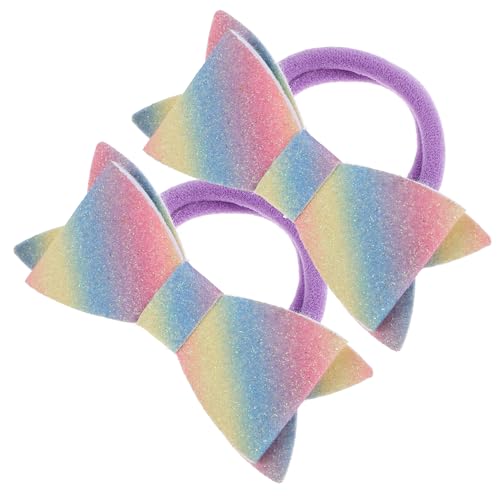 MAGICLULU 2 Stk Haargummi mit Schleife für Kinder hair accessories for kinder haarschmuck süße Haargummis mit Schleife Haargummis mit glitzernder Schleife Haarbänder Haarfliege Mädchen von MAGICLULU