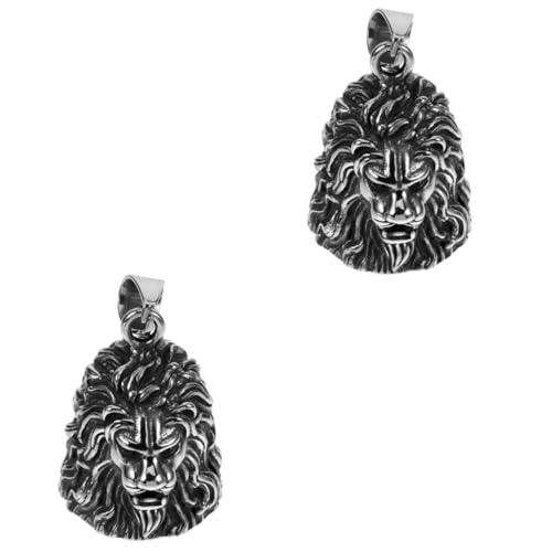 MAGICLULU 2 Stück Lionen Schlüsselanhänger aus Vintage Löwenkopf Anhänger für Männer Motorrad Zubehör Robustes Stilvolles Accessoire für von MAGICLULU