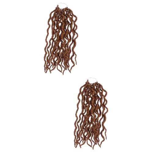 MAGICLULU 2 Stück Perücken Aus 100% Echthaar Gehäkelte Zöpfe Natürliche Lockige Extensions Modische Perücke Für Frauen Einfach Zu Stylen von MAGICLULU