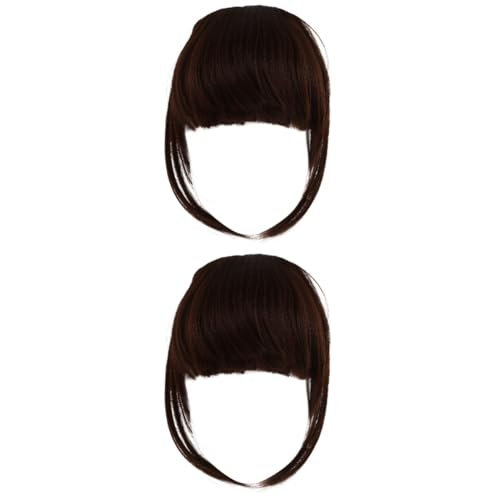 MAGICLULU 2 Stücke Modische Frauen Gefälschte Clip in Haar Clip Gefälschte Haar Perücke Fringe Für Mädchen von MAGICLULU